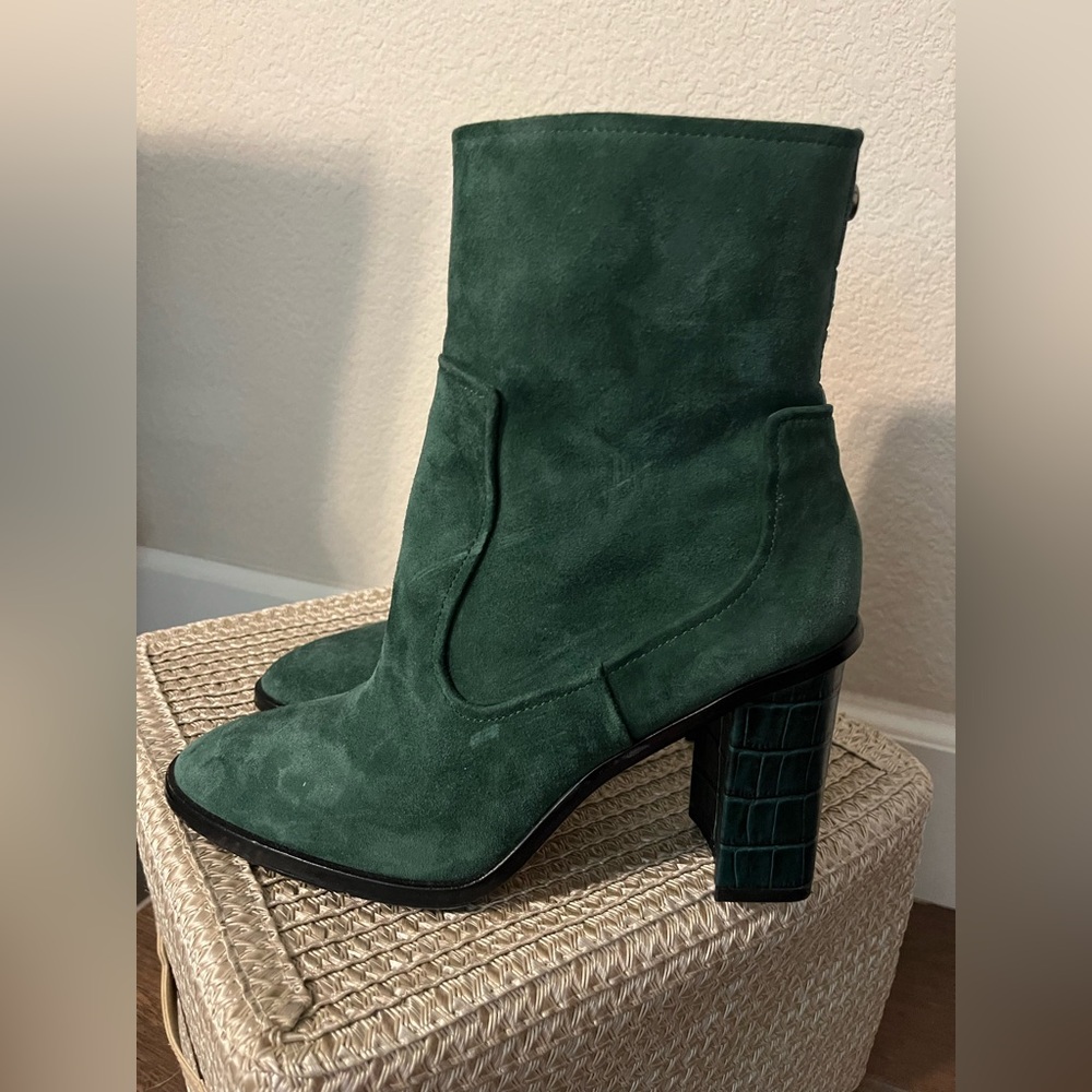 Donald Pliner Maymi heeled leather suede Ankle Boots in Green